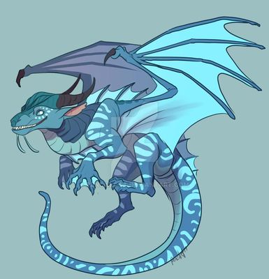 Tsunami (Wings_of_Fire)
art by pencillcat
Keywords: wings_of_fire;seawing;tsunami;dragoness;female;feral;solo;non-adult;pencillcat