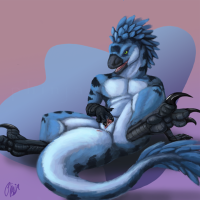 Raptor Spread
art by phinja
Keywords: dinosaur;theropod;raptor;female;anthro;solo;vagina;spread;spooge;phinja