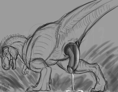 Rexy
art by phinja
Keywords: dinosaur;theropod;tyrannosaurus_rex;trex;male;feral;solo;penis;spooge;phinja