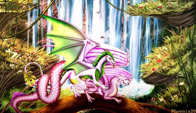 Waterfall
art by phoenix20122000
Keywords: dragon;dragoness;male;female;feral;M/F;from_behind;suggestive;phoenix20122000