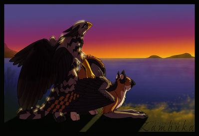 Phrixus x Zambuka 2
art by zambuka
Keywords: gryphon;male;female;feral;M/F;penis;from_behind;zambuka