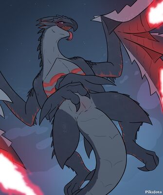 Valstrax Presenting
art by pikajota
Keywords: videogame;monster_hunter;valstrax;dragoness;female;feral;solo;vagina;presenting;pikajota