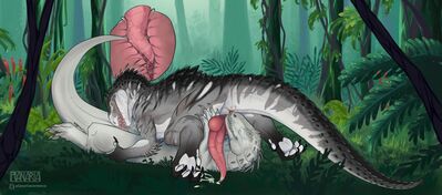 Forest Indoms
art by planariawormova
Keywords: jurassic_world;dinosaur;theropod;raptor;hybrid;indominus_rex;male;female;feral;M/F;penis;oral;69;internal;vaginal_penetration;spooge;planariawormova