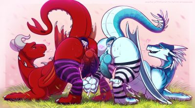 Double Gape (Wings_of_Fire)
art by potatosnakeeeeeee
Keywords: wings_of_fire;icewing;dragon;male;feral;M/M;penis;presenting;spooge;potatosnakeeeeeee