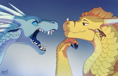 Ragebait (Wings_of_Fire)
art by provinciaa1
Keywords: wings_of_fire;sandwing;icewing;qibli;winter;dragon;male;feral;M/M;humor;non-adult;provinciaa1