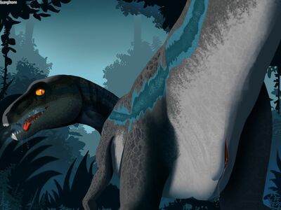 Blue Presenting
art by quangdoann
Keywords: jurassic_world;dinosaur;theropod;raptor;deinonychus;blue;female;feral;solo;cloaca;spooge;closeup;quangdoann