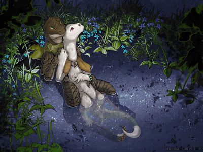 Quiet Evening
art by chromamancer
Keywords: anime;overlord;lizard;crusch_lulu;male;female;anthro;M/F;suggestive;chromamancer