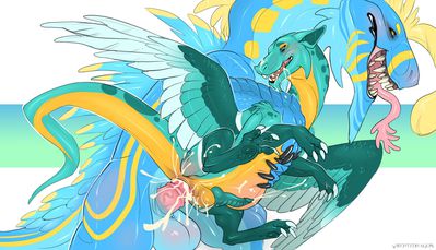 Beau and Lexore
art by qwertydragon
Keywords: anime;dragon_booster;beau;dragon;male;feral;M/M;penis;spoons;anal;spooge;qwertydragon