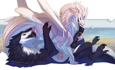 Fishy Dinner
art by qwertydragon
Keywords: dragoness;female;feral;furry;hybrid;sergal;male;anthro;M/F;penis;vagina;69;oral;spooge;qwertydragon