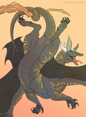 Hang In There
art by qwertydragon
Keywords: dragoness;female;feral;solo;vagina;qwertydragon
