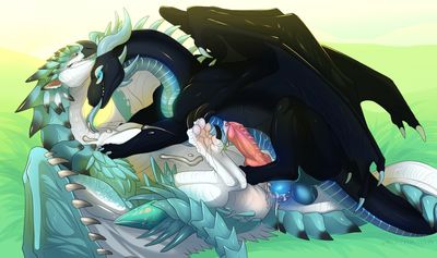 Redrosid and Laryknir Mating
art by qwertydragon
Keywords: videogame;monster_hunter;dragon;wyvern;rathalos;male;feral;M/M;penis;missionary;anal;spooge;qwertydragon