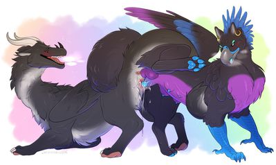 Stuck
art by qwertydragon
Keywords: gryphon;dragoness;male;female;feral;M/F;penis;vaginal_penetration;tied;spooge;qwertydragon
