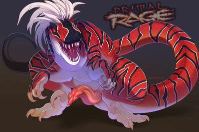 Talon (Primal_Rage)
art by qwertydragon
Keywords: videogame;primal_rage;talon;dinosaur;theropod;raptor;male;feral;solo;penis;qwertydragon