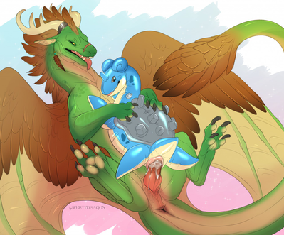 Verd x Lapras
art by qwertydragon
Keywords: anime;pokemon;dragon;male;feral;reptile;lapras;female;anthro;M/F;penis;cowgirl;vaginal_penetration;spooge;qwertydragon