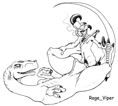 Muldoon and Raptor Having Sex
art by rage_viper
Keywords: beast;jurassic_park;dinosaur;theropod;raptor;deininychus;female;feral;human;muldoon;man;male;M/F;penis;missionary;spooge;rage_viper