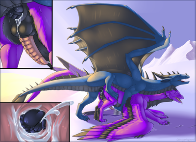 Raize and Syrazor
art by shinigamisquirrel
Keywords: dragon;syrazor;male;feral;M/M;penis;anal;from_behind;closeup;internal;spooge;shinigamisquirrel