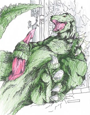 Godzilla
art by randomdragon
Keywords: godzilla;gojira;male;anthro;solo;penis;masturbation;macro;randomdragon