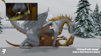 XXXmas18_With_Closeup
art by rangarig
Keywords: dragon;dinosaur;theropod;raptor;male;feral;M/M;penis;missionary;anal;closeup;cgi;rangarig