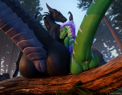 Aldrnari and Raptie (Wings_of_Fire)
art by raptie
Keywords: wings_of_fire;nightwing;dragoness;dinosaur;theropod;raptor;female;feral;solo;vagina;presenting;cgi;raptie