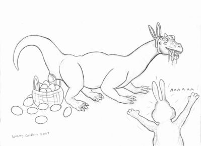 Easter
art by wesley_goldberg
Keywords: dinosaur;theropod;raptor;female;feral;solo;oviposition;egg;wesley_goldberg