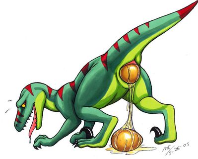 Raptor Laying Eggs
unknown artist
Keywords: dinosaur;theropod;raptor;deinonychus;feral;anthro;female;solo;cloaca;egg;oviposition;spooge