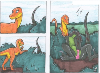 Raptor Love 1
art by blaquetygriss
Keywords: comic;dinosaur;theropod;raptor;male;female;feral;M/F;solo;penis;oral;autofellatio;blaquetygriss
