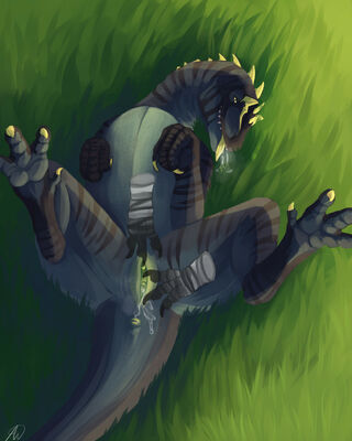 Allosaurus Spread
art by ravuki
Keywords: dinosaur;theropod;allosaurus;female;feral;solo;vagina;spread;spooge;ravuki