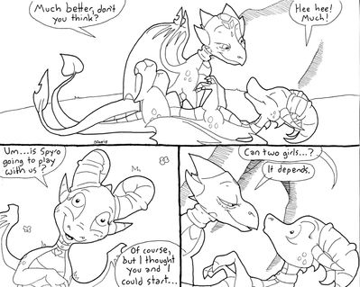 Games 7
art by razzek
Keywords: comic;videogame;spyro_the_dragon;cynder;ember;dragoness;female;anthro;suggestive;razzek