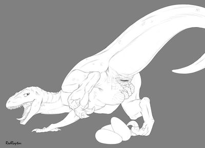 Blue Laying Eggs
art by redraptor16
Keywords: jurassic_world;dinosaur;theropod;raptor;deinonychus;blue;female;feral;solo;cloaca;egg;oviposition;redraptor16