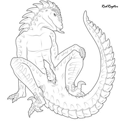 Sexy Red
art by redraptor16
Keywords: dinosaur;theropod;raptor;deinonychus;male;feral;solo;penis;redraptor16