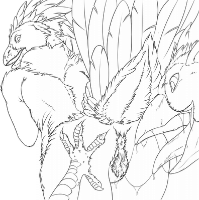 Teryx
art by redraptor16
Keywords: cartoon;dinosaucers;dinosaur;theropod;archeopteryx;teryx;female;anthro;solo;vagina;redraptor16