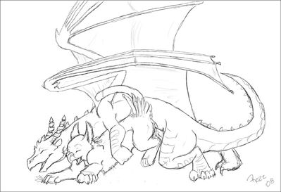 Byzil and Gryphon Mating
art by rezzit
Keywords: dragon;byzil;gryphon;male;female;feral;M/F;penis;from_behind;rezzit
