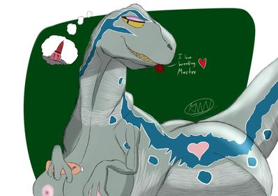 Blue In Heat
art by richmanwolf
Keywords: jurassic_world;dinosaur;theropod;raptor;deinonychus;blue;female;anthro;breasts;solo;suggestive;richmanwolf