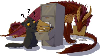 Error 404 Graphic 2
art by rivalmit
Keywords: dragon;feral;furry;feline;cat;anthro;humor;non-adult;rivalmit