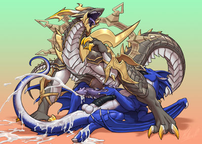 Chronos and Firondraak (Dragalia_Lost)
art by rollwulf
Keywords: videogame;dragalia_lost;chronos;dragon;male;feral;M/M;penis;oral;anal;rimjob;masturbation;orgasm;ejaculation;spooge;rollwulf