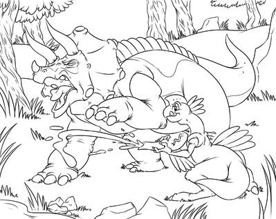 Ruby and Topsy
art by tora
Keywords: cartoon;land_before_time;lbt;dinosaur;theropod;oviraptor;ceratopsid;triceratops;ruby;topsy;male;female;M/F;penis;masturbation;ejaculation;orgasm;spooge;macro;humor;tora