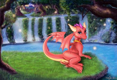 Ember Exposed
art by sinvelia or saebira 
Keywords: videogame;spyro_the_dragon;dragoness;ember;female;anthro;solo;vagina;sinvelia;saebira