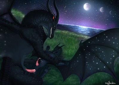 Darkstalker and Morrowseer (Wings of Fire)
art by sinvelia or saebira 
Keywords: wings_of_fire;darkstalker;morrowseer;nightwing;dragon;feral;male;M/M;penis;anal;missionary;masturbation;spooge;sinvelia;saebira