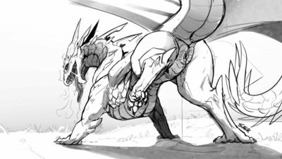 Wyldsong Dracarii
art by sajik
Keywords: dragoness;female;feral;solo;vagina;presenting;sajik