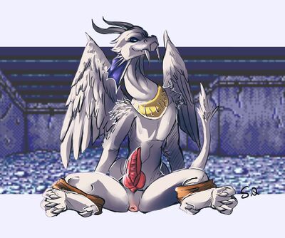 Bleu (Shining_Force)
art by sapphire_kirin
Keywords: videogame;shining_force;bleu;dragon;male;feral;solo;penis;sapphire_kirin