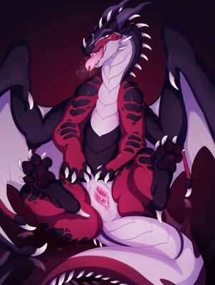 Dragoness in Need (Wings of Fire)
art by ~sauron~
Keywords: wings_of_fire;skywing;dragoness;female;feral;solo;vagina;spread;spooge;~sauron~