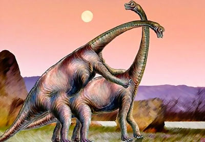 Sauropod Sex
unknown artist
Keywords: dinosaur;sauropod;brachiosaurus;male;female;feral;M/F;from_behind