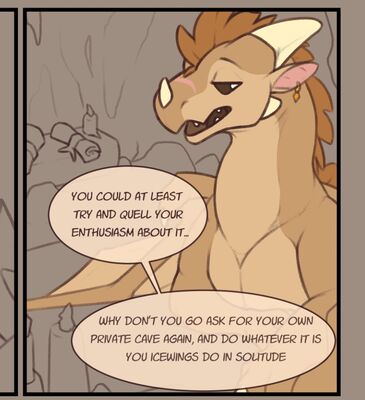 Qibli Test Panel (Wings_of_Fire)
art by scafen
Keywords: comic;wings_of_fire;sandwing;qibli;dragon;male;feral;solo;non-adult;scafen