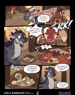 Cold Embrace 2, page 2 (Wings_of_Fire)
art by scafen
Keywords: comic;wings_of_fire;mudwing;nightwing;clay;starflight;dragon;male;feral;M/M;non-adult;scafen