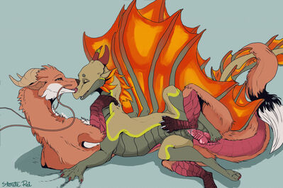 Dragons Mating
art by scaledfox
Keywords: eastern_dragon;dragon;dragoness;male;female;feral;M/F;penis;spoons;vaginal_penetration;scaledfox