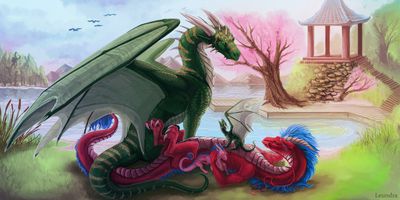 Family
art by schiaraa
Keywords: dragon;eastern_dragon;dragoness;male;female;feral;hatchling;non-adult;schiaraa
