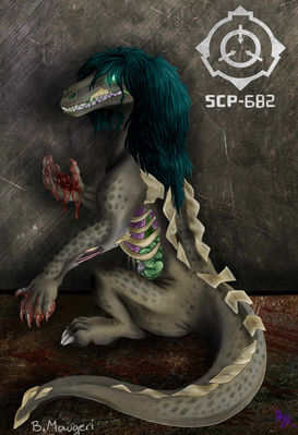 The Hard To Destroy Reptile
art by silverurufu
Keywords: scp_foundation;reptile;scp-682;anthro;solo;non-adult;silverurufu