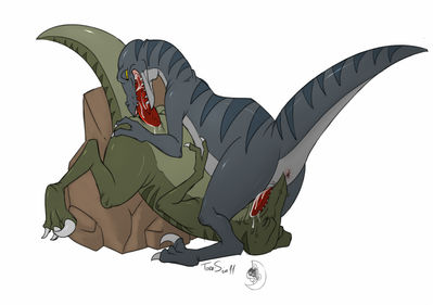 Screech and Thud
art by tora
Keywords: cartoon;land_before_time;lbt;dinosaur;theropod;raptor;screech;thud;male;feral;M/M;penis;oral;69;spooge;tora