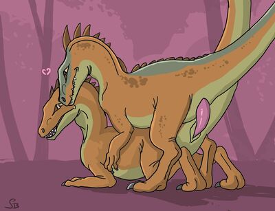 Valentine Dinosaurs
art by sea-biscuit
Keywords: dinosaur;theropod;raptor;male;female;feral;M/F;penis;from_behind;cloacal_penetration;sea-biscuit