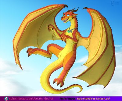 Peril in Flight (Wings_of_Fire)
art by secret_desires
Keywords: wings_of_fire;skywing;peril;dragoness;female;feral;solo;vagina;secret_desires